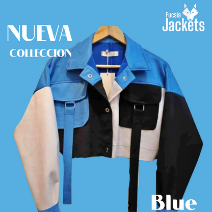 Chaqueta Dama Gamuza Combinada.